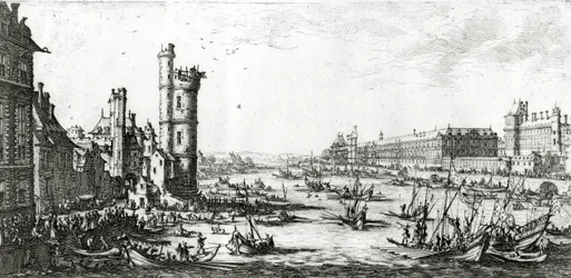 Le Palais du Louvre et la Tour de Nesle, gravé par Perelle